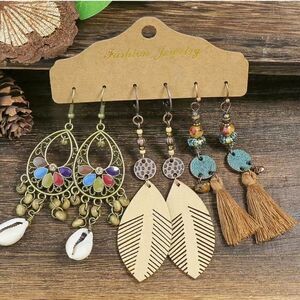 NEW Set of 3 Pairs Boho Southwest Dangle Earrings NWT